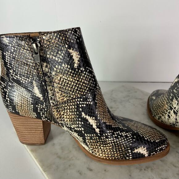New Madewell The Rosie Ankle Boots Snakeskin Print Heeled Western Bootie 6.5 - Picture 6 of 10